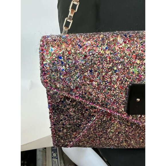 Kate Spade New York Womens Sonia Crossbody Bag Multicolor Flap Chain Glitter S - Picture 7 of 12